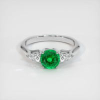 0.94 Ct. Emerald Ring, 18K White Gold 1