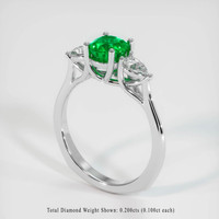 0.94 Ct. Emerald Ring, 18K White Gold 2