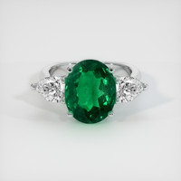 4.54 Ct. Emerald Ring, 18K White Gold 1