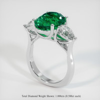 4.54 Ct. Emerald Ring, 18K White Gold 2