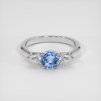 0.58 Ct. Blue Sapphire Ring, 18K White Gold 1