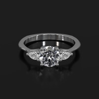 1.03 Ct. Sapphire Ring, 18K White Gold 1