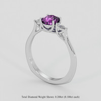 1.57 Ct. Purple Sapphire Ring, 18K White Gold 2