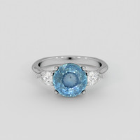 4.28 Ct. Greenish Blue Sapphire Ring, 18K White Gold 1