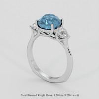 4.28 Ct. Greenish Blue Sapphire Ring, 18K White Gold 2