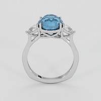 4.28 Ct. Greenish Blue Sapphire Ring, 18K White Gold 3