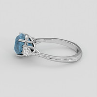 4.28 Ct. Greenish Blue Sapphire Ring, 18K White Gold 4