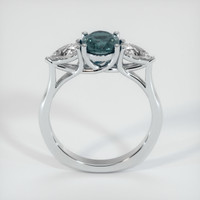 1.24 Ct. Greenish Blue Sapphire Ring, 18K White Gold 3