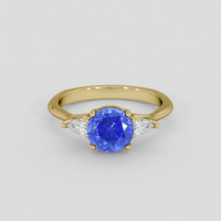 2.29 Ct. Blue Sapphire Ring, 10K Yellow Gold 1