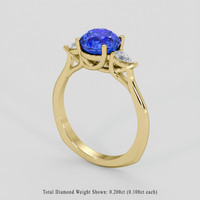 2.29 Ct. Blue Sapphire Ring, 10K Yellow Gold 2
