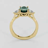 1.65 Ct. Bluish Green Sapphire Ring, 10K Yellow Gold 3