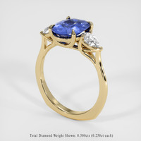 2.43 Ct. Blue Sapphire Ring, 14K Yellow Gold 2