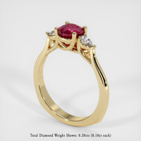 1.06 Ct. Ruby Ring, 14K Yellow Gold 2