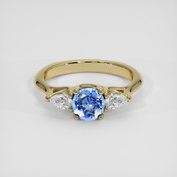 0.80 Ct. Blue Sapphire Ring, 14K Yellow Gold 1