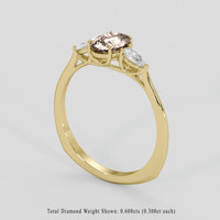 2.05 Ct. Peach Sapphire Ring, 14K Yellow Gold 2