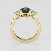 1.33 Ct. Greenish Blue Sapphire Ring, 14K Yellow Gold 3