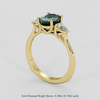 1.65 Ct. Bluish Green Sapphire Ring, 14K Yellow Gold 2