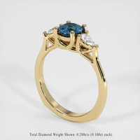 0.62 Ct. Sapphire Ring, 14K Yellow Gold 2