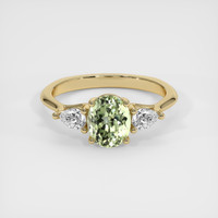 1.50 Ct. Yellowish Green Sapphire Ring, 14K Yellow Gold 1