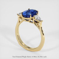 3.10 Ct. Blue Sapphire Ring, 18K Yellow Gold 2