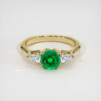 0.94 Ct. Emerald Ring, 18K Yellow Gold 1