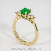 0.94 Ct. Emerald Ring, 18K Yellow Gold 2