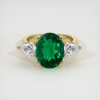 4.54 Ct. Emerald Ring, 18K Yellow Gold 1