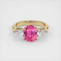 2.03 Ct. Pink Sapphire Ring, 18K Yellow Gold 1