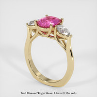 2.03 Ct. Pink Sapphire Ring, 18K Yellow Gold 2