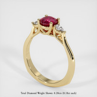 1.06 Ct. Ruby Ring, 18K Yellow Gold 2