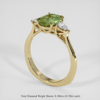 1.95 Ct. Green Sapphire Ring, 18K Yellow Gold 2