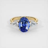 3.37 Ct. Blue Sapphire Ring, 18K Yellow Gold 1