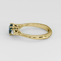 1.33 Ct. Greenish Blue Sapphire Ring, 18K Yellow Gold 4