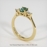 0.79 Ct. Sapphire Ring, 18K Yellow Gold 2