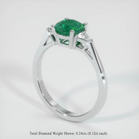 Three Stone Emerald Ring 1.00 Ct., Platinum 950 Preview