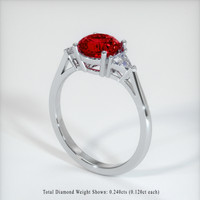 1.40 Ct. Ruby Ring, Platinum 950 2