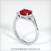 2.76 Ct. Pinkish Red Ruby Ring, 10K White Gold 2