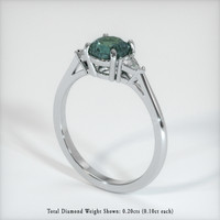1.71 Ct. Bluish Green Sapphire Ring, 14K White Gold 2