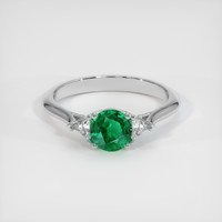 0.61 Ct. Emerald Ring, 18K White Gold 1