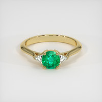0.60 Ct. Emerald Ring, 18K Yellow Gold 1