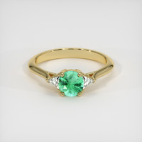 0.52 Ct. Emerald Ring, 18K Yellow Gold 1