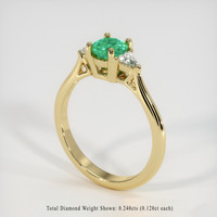 0.52 Ct. Emerald Ring, 18K Yellow Gold 2