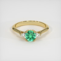 0.56 Ct. Emerald Ring, 18K Yellow Gold 1