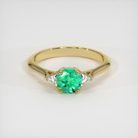 0.55 Ct. Emerald Ring, 18K Yellow Gold 1