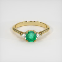 0.66 Ct. Emerald Ring, 18K Yellow Gold 1