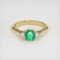 0.47 Ct. Emerald Ring, 18K Yellow Gold 1
