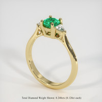 0.47 Ct. Emerald Ring, 18K Yellow Gold 2