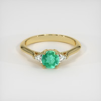 0.57 Ct. Emerald Ring, 18K Yellow Gold 1