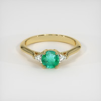 0.58 Ct. Emerald Ring, 18K Yellow Gold 1