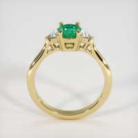 0.58 Ct. Emerald Ring, 18K Yellow Gold 3